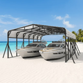 Sanerto 20x30FT Heavy Duty Metal Carport, Outdoor All-Weather Shelter with Iron Roof, Durable Canopy for Cars, Trucks, Boats & Equipment, Easy Quick Assembly