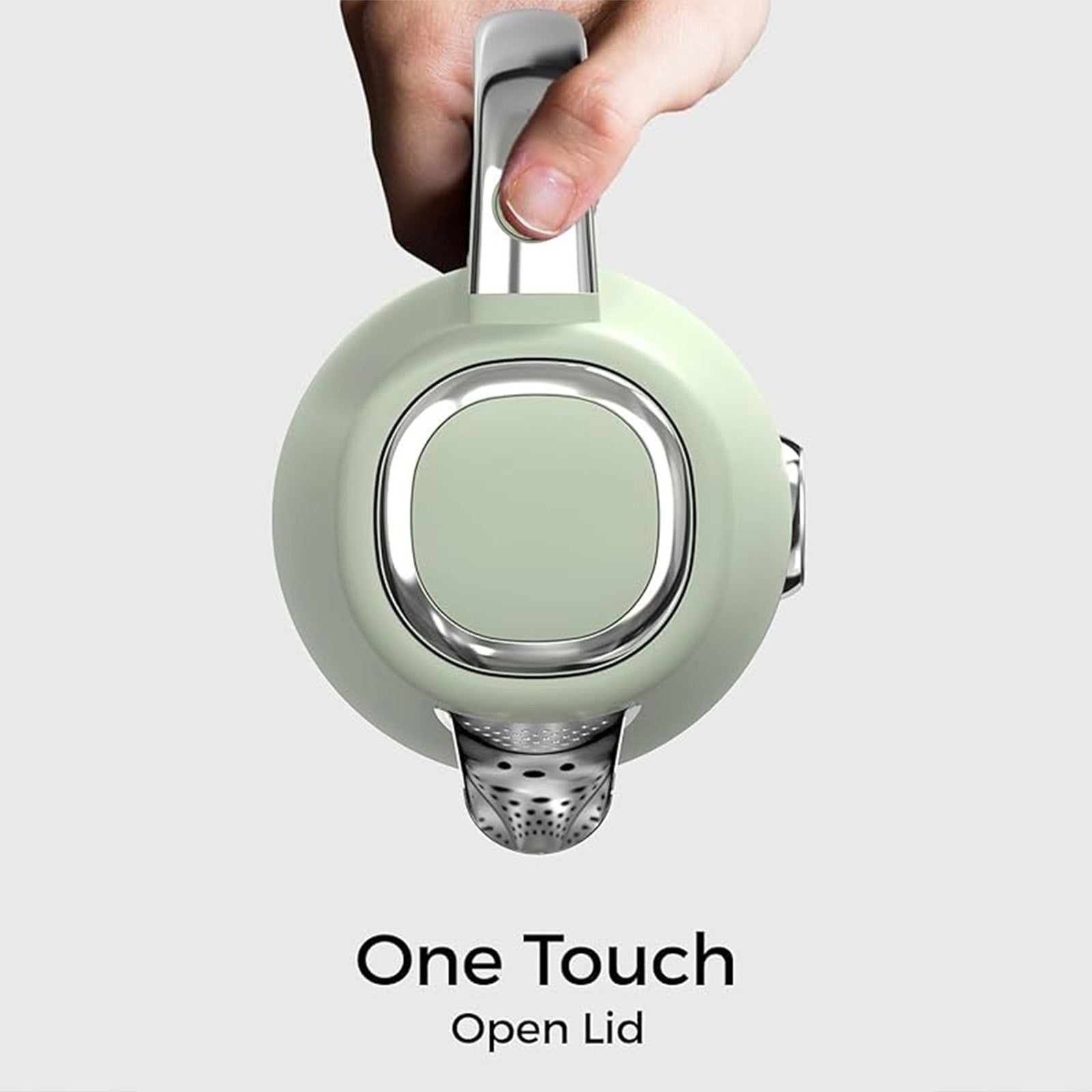 Sanerto Electric Tea Kettle 1500W 1.7L Stainless Steel with Auto Shut-Off Boil-Dry Protection 360° Swivel Base, Green