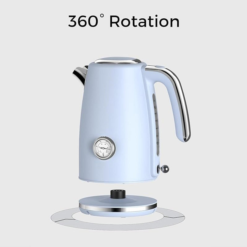 Sanerto Electric Tea Kettle 1500W 1.7L Stainless Steel with Auto Shut-Off Boil-Dry Protection 360° Swivel Base, Blue